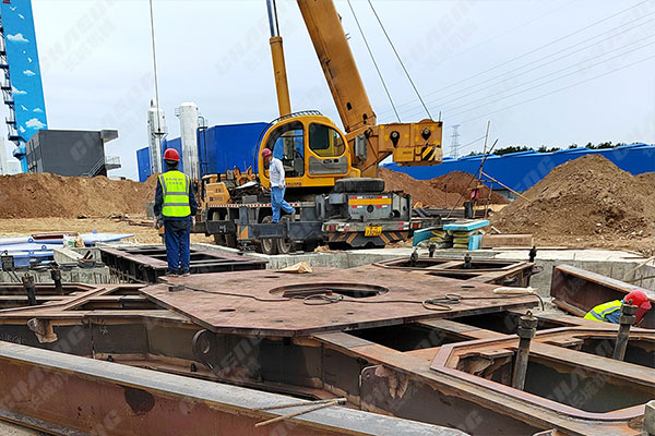 湖北年產(chǎn)60萬噸鋼渣線項(xiàng)目安裝現(xiàn)場(chǎng)